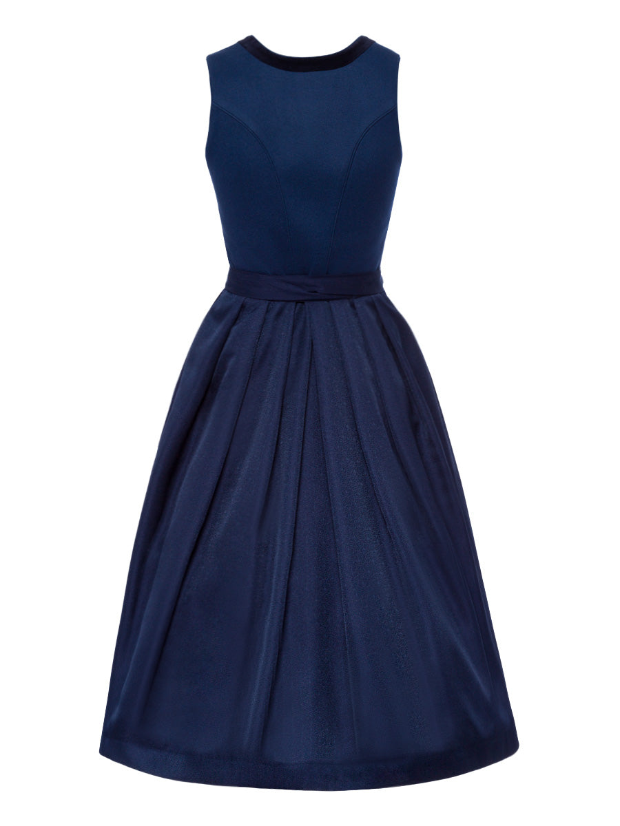 heimatgl-ck-dirndl-ariana-marine-damen-loden-dirndl-mit-samtblende image 4