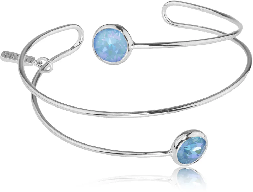 luisia-spiral-armreif-fjella-mit-zwei-premium-kristallen-silber-ocean-delite image 1