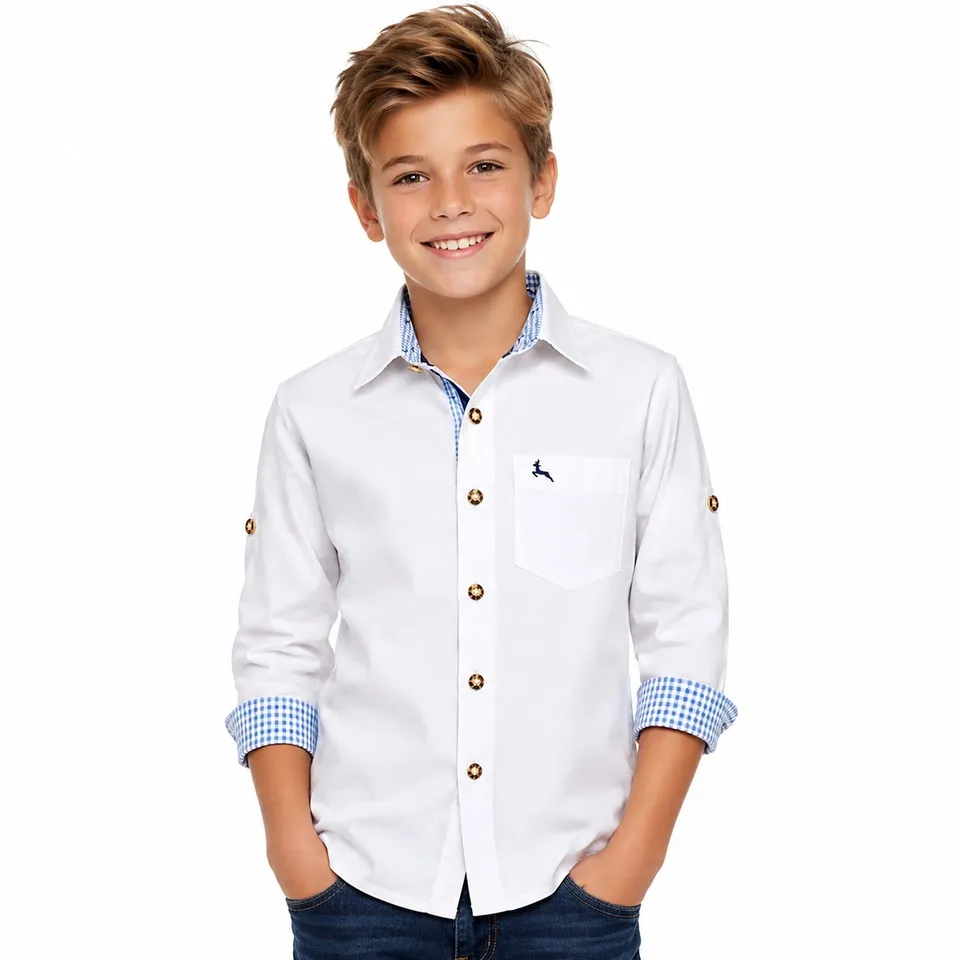 isar-trachten-kinder-trachtenhemd-luis-48202-hirschmotiv-wei-blau image 1