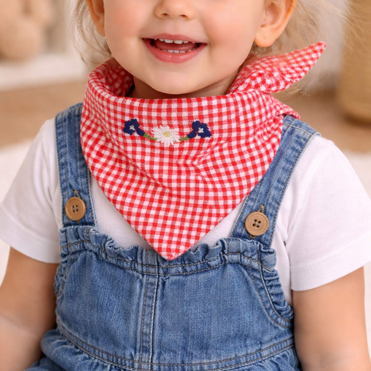 bondi-baby-m-dchen-halstuch-dreieckstuch-91847-rot-wei-kariert image 7
