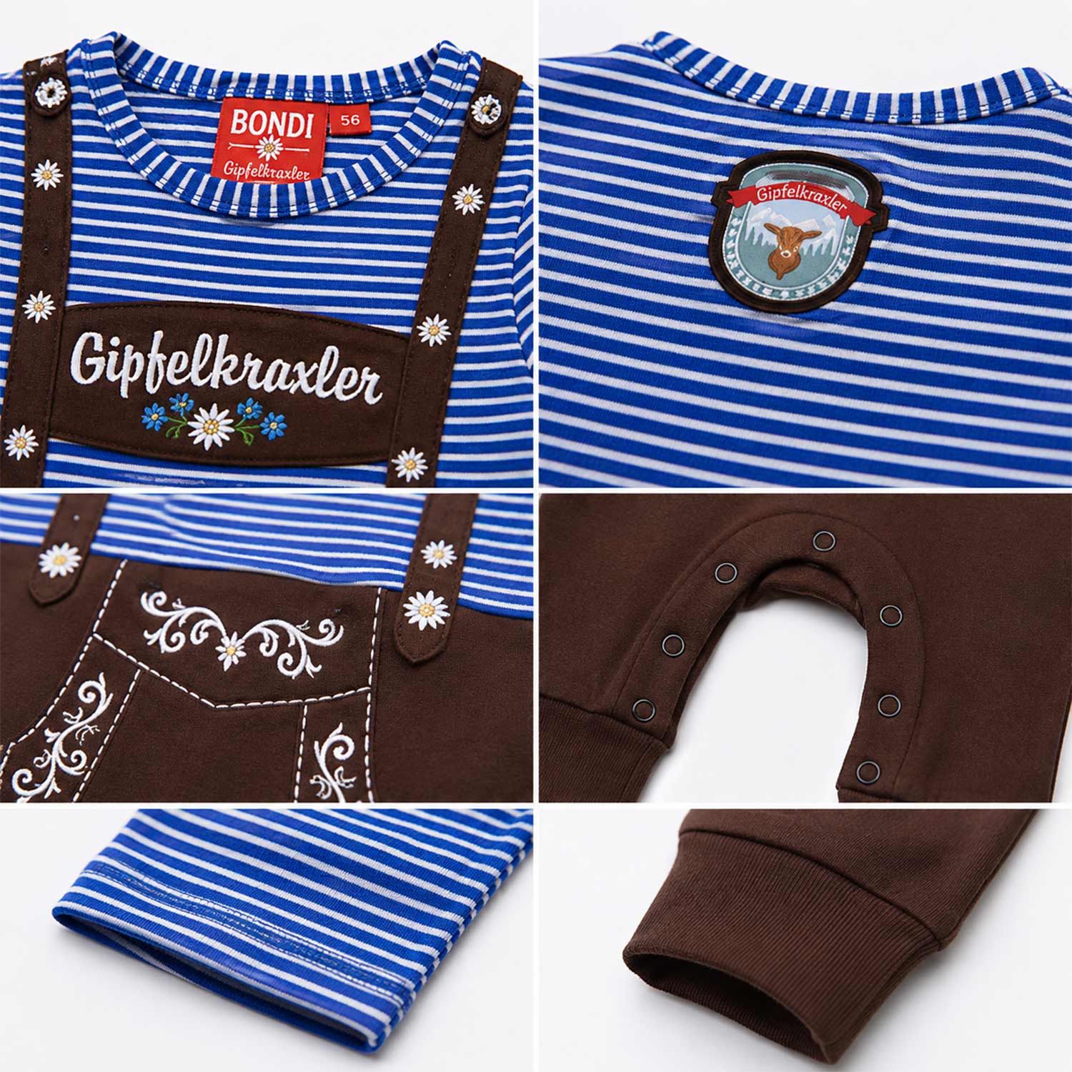 trachtenland-bondi-baby-strampler-gipfelkraxler-91837-stripe-blue-grey image 5