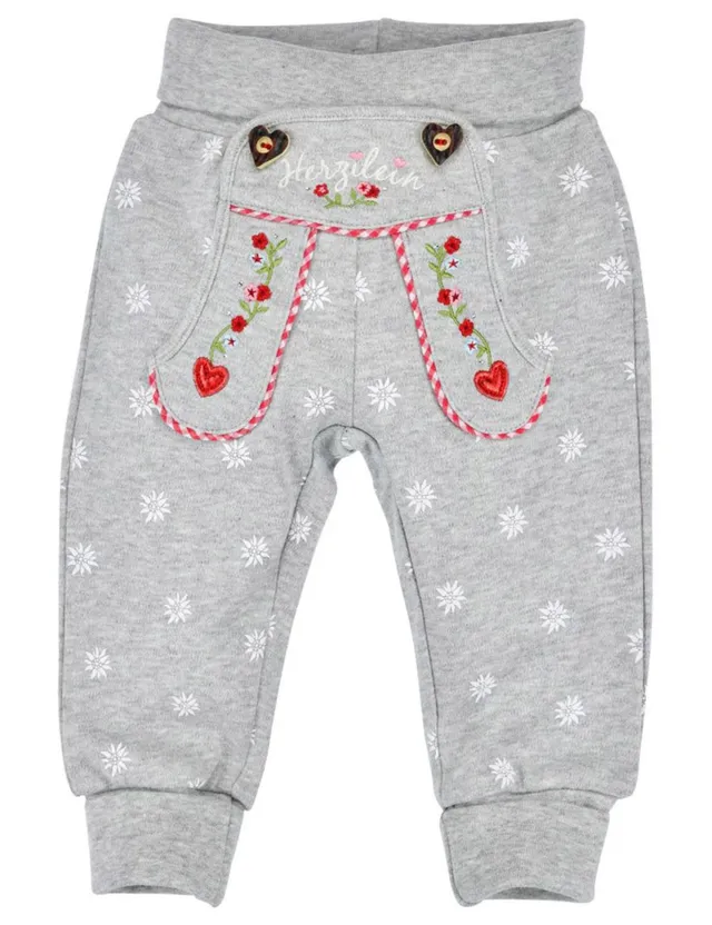 trachtenland-bondi-baby-laufhose-herzilein-86563-grey-melange-jogginghose image 1