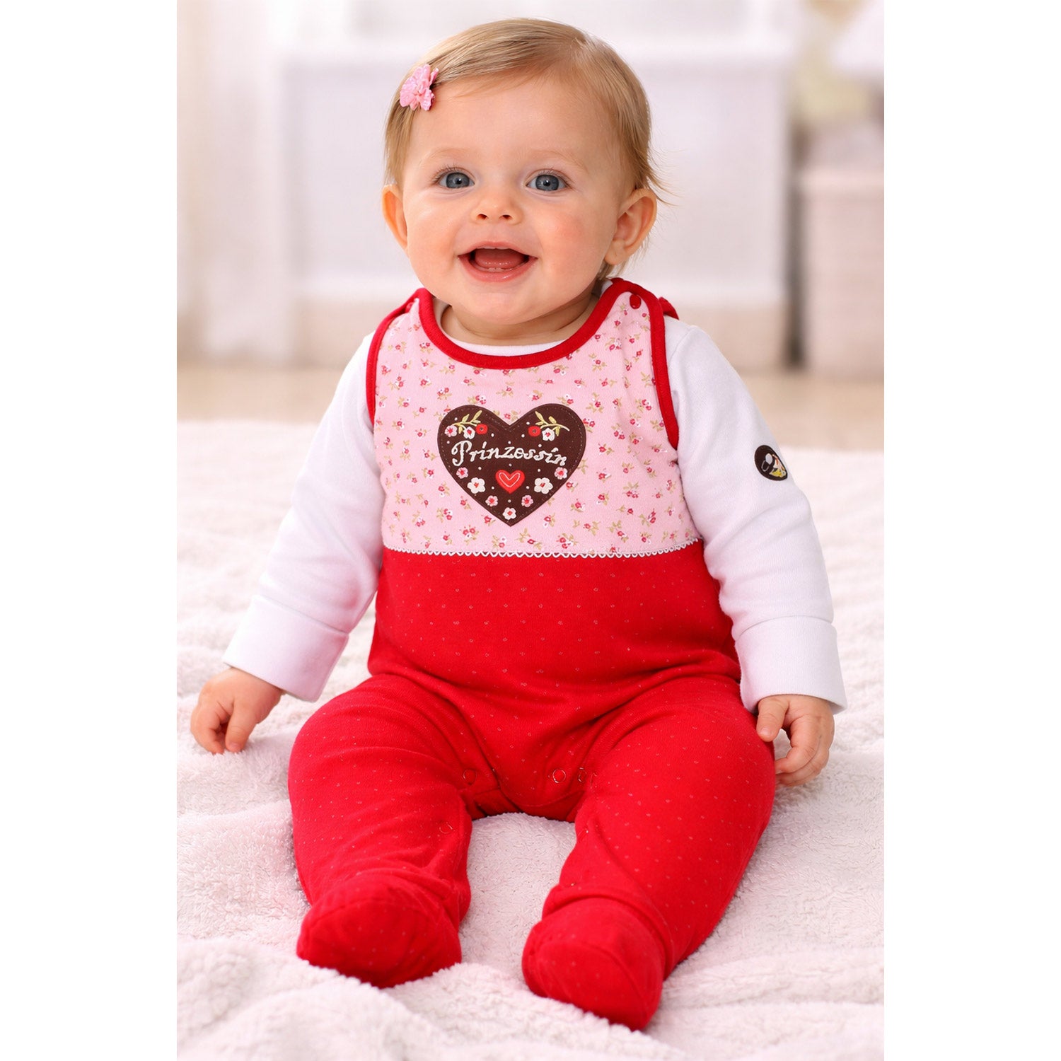 trachtenland-bondi-baby-strampler-prinzessin-86557-herz-2-tlg-rosa-rot image 3