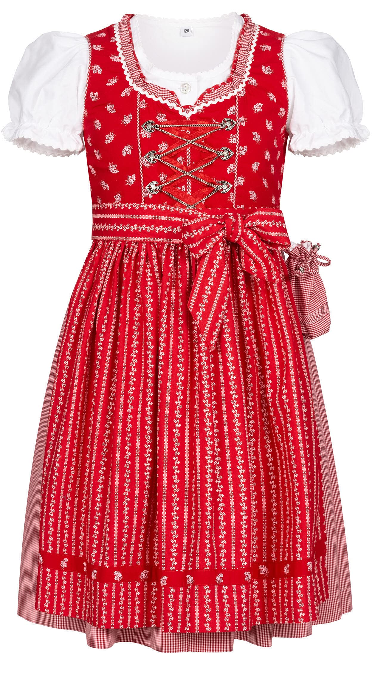 n-bler-kinderdirndl-larissa-3-teilig-rot-baumwolle-mit-bluse image 1