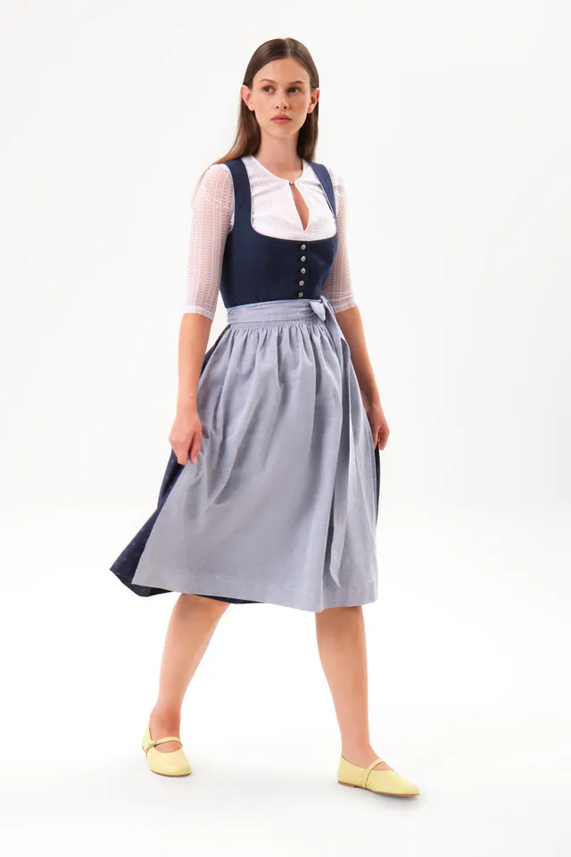 felicitas-dala-damen-dirndl-leinenmischung-marine-mit-streifen-sch-rze image 1
