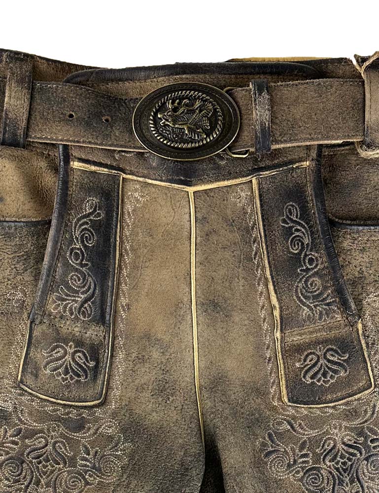 trachtenland-maddox-kurze-herren-lederhose-riessersee-mit-g-rtel-antik-bernstein image 2