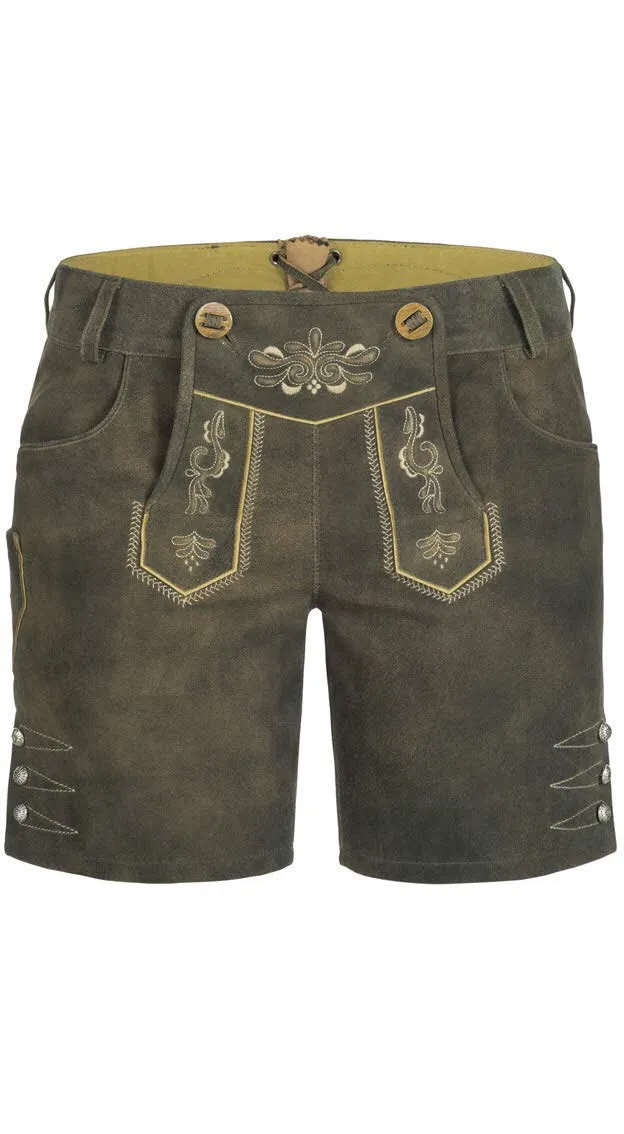 n-bler-lederhose-kurz-gerda-glitzer-steingrau-ziegenleder image 1
