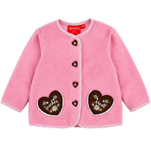bondi-baby-m-dchen-fleecejacke-freches-madl-86851-old-rose image 1