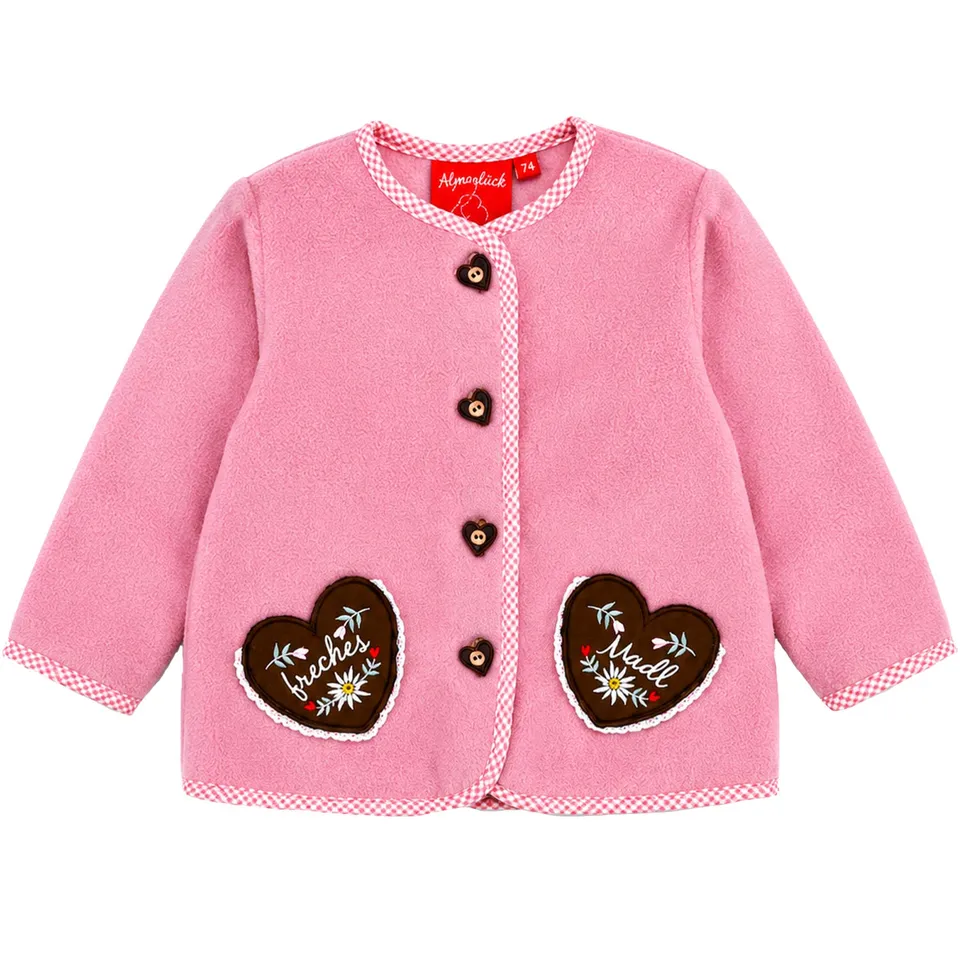 bondi-baby-m-dchen-fleecejacke-freches-madl-86851-old-rose image 1