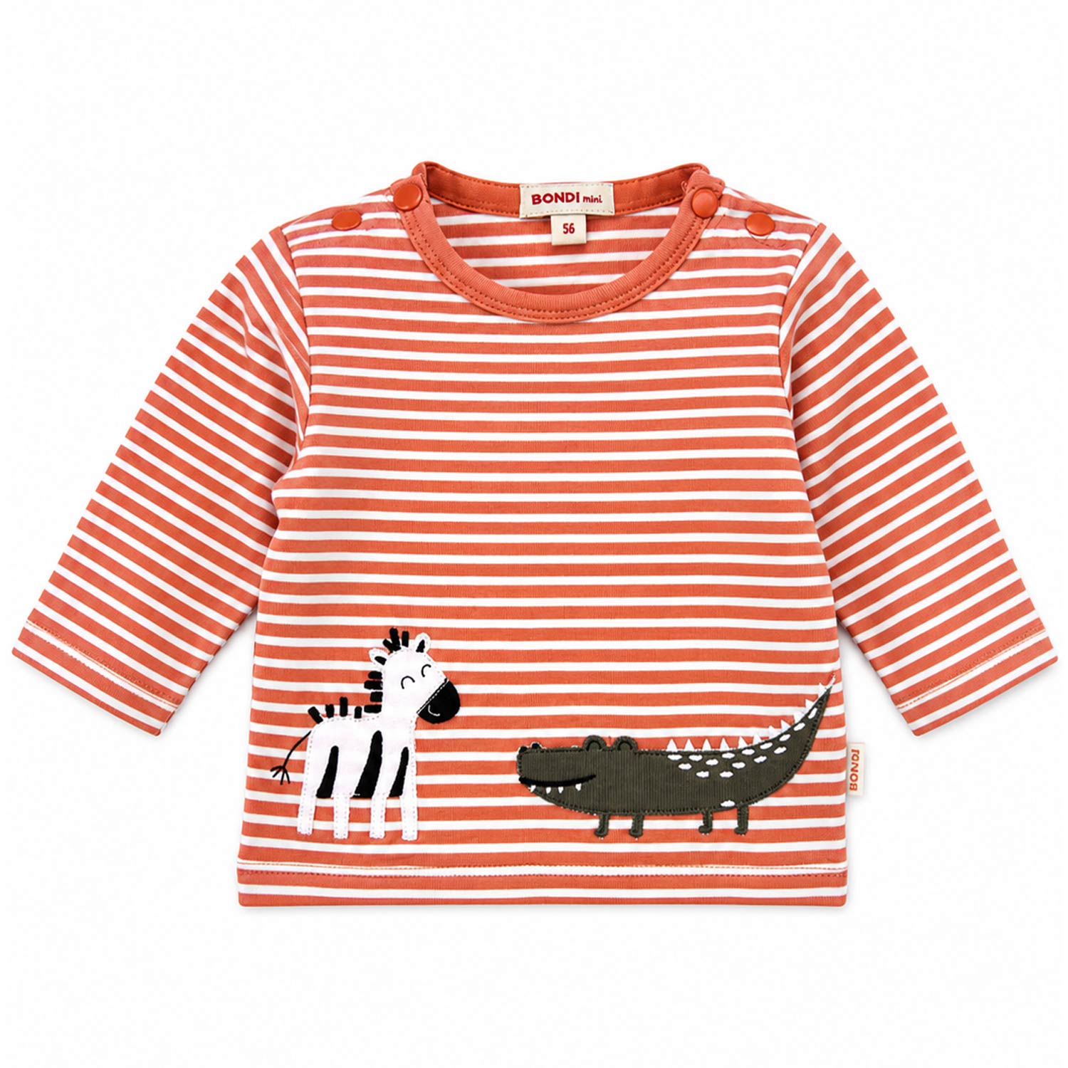 bondi-baby-langarmshirt-safari-93966-stripe-terra-white image 1