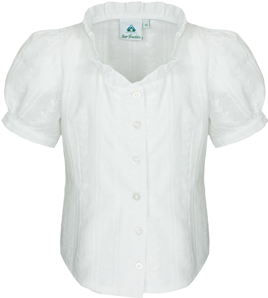 isar-trachten-kinder-bluse-marie-mit-stickerei-kurzarm-wei image 1