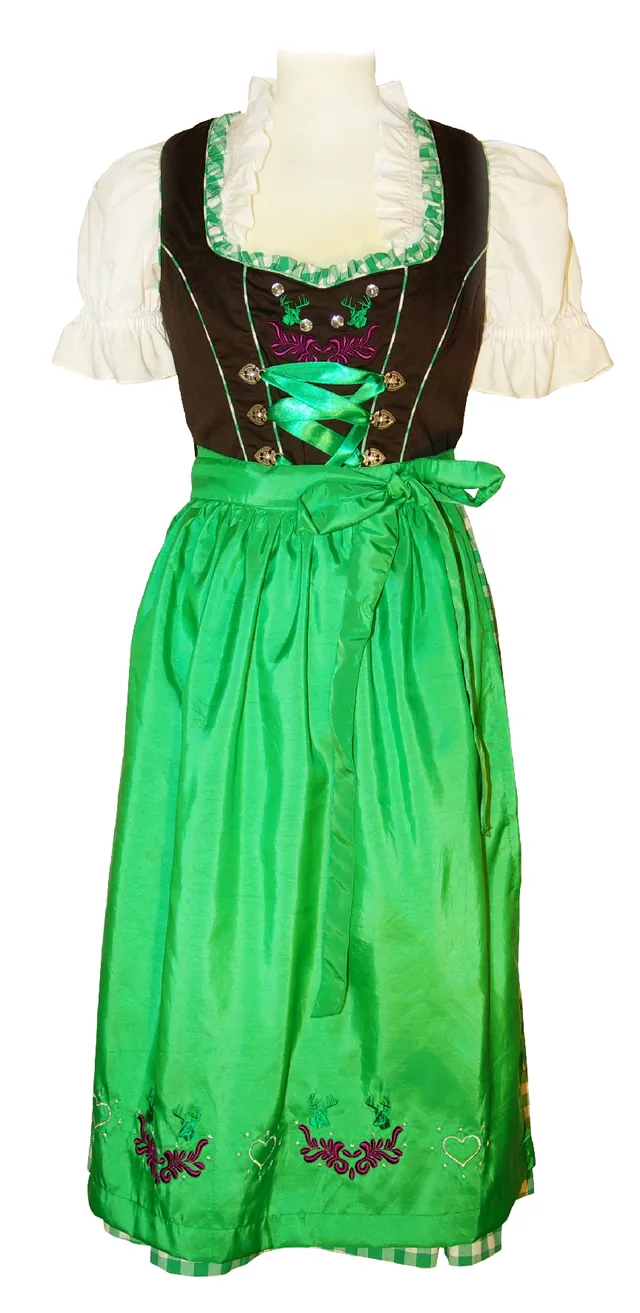 trachten-benkert-franzi-2-dirndl-braun-gr-n image 1