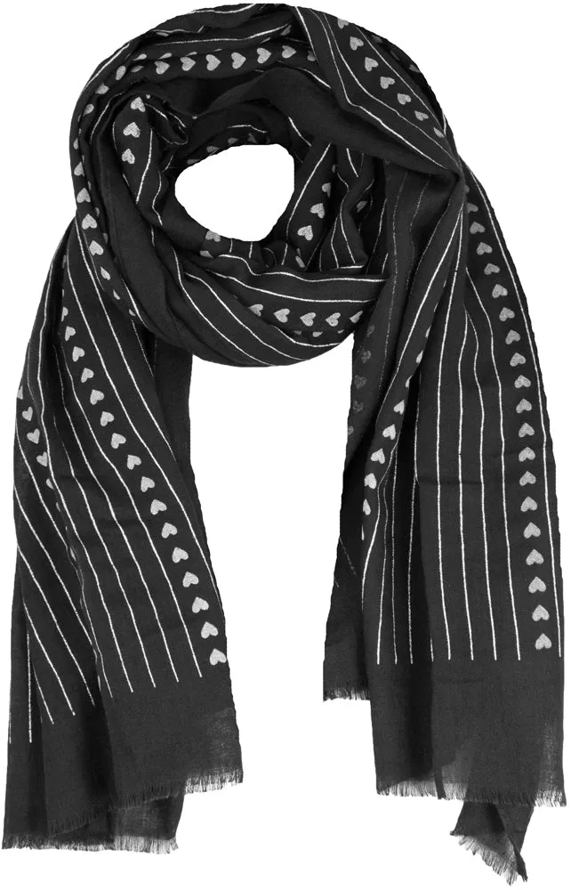 trachtentuch-halstuch-schal-herzen-glitzer-185x70-cm-schwarz image 1