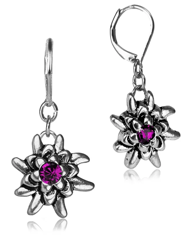 luisia-edelwei-ohrh-nger-emilia-mit-premium-kristallen-fuchsia-pink image 1