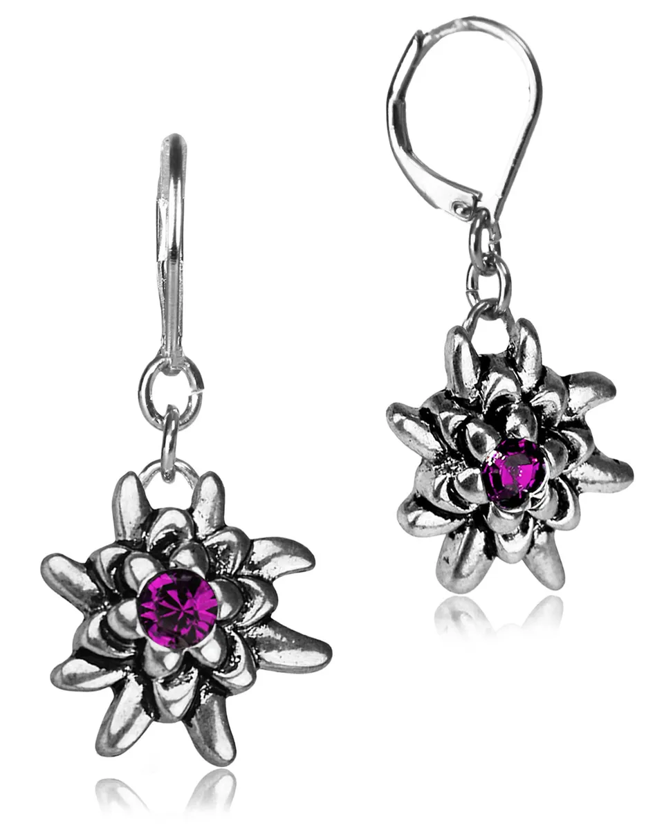 luisia-edelwei-ohrh-nger-emilia-mit-premium-kristallen-fuchsia-pink image 1