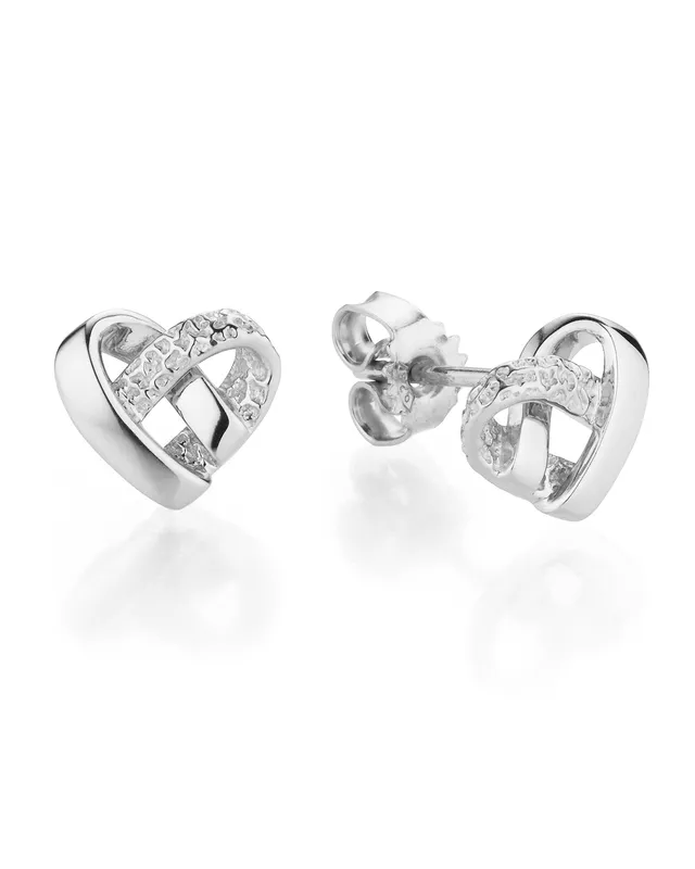 heimatgl-ck-maisie-braided-heart-stud-silber-ohrstecker image 1