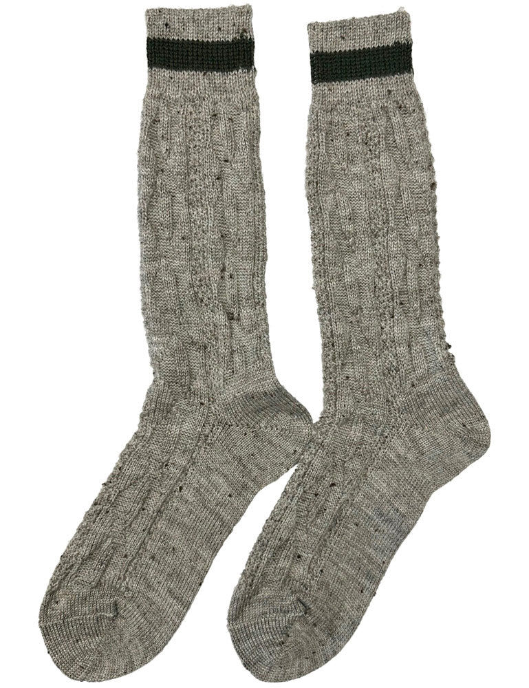 trachtenland-trachten-shopper-socken-mit-zopfmuster-nuss-oliv image 2