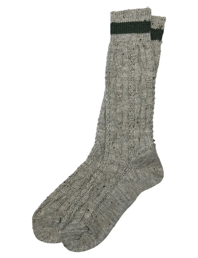 trachtenland-trachten-shopper-socken-mit-zopfmuster-nuss-oliv image 1