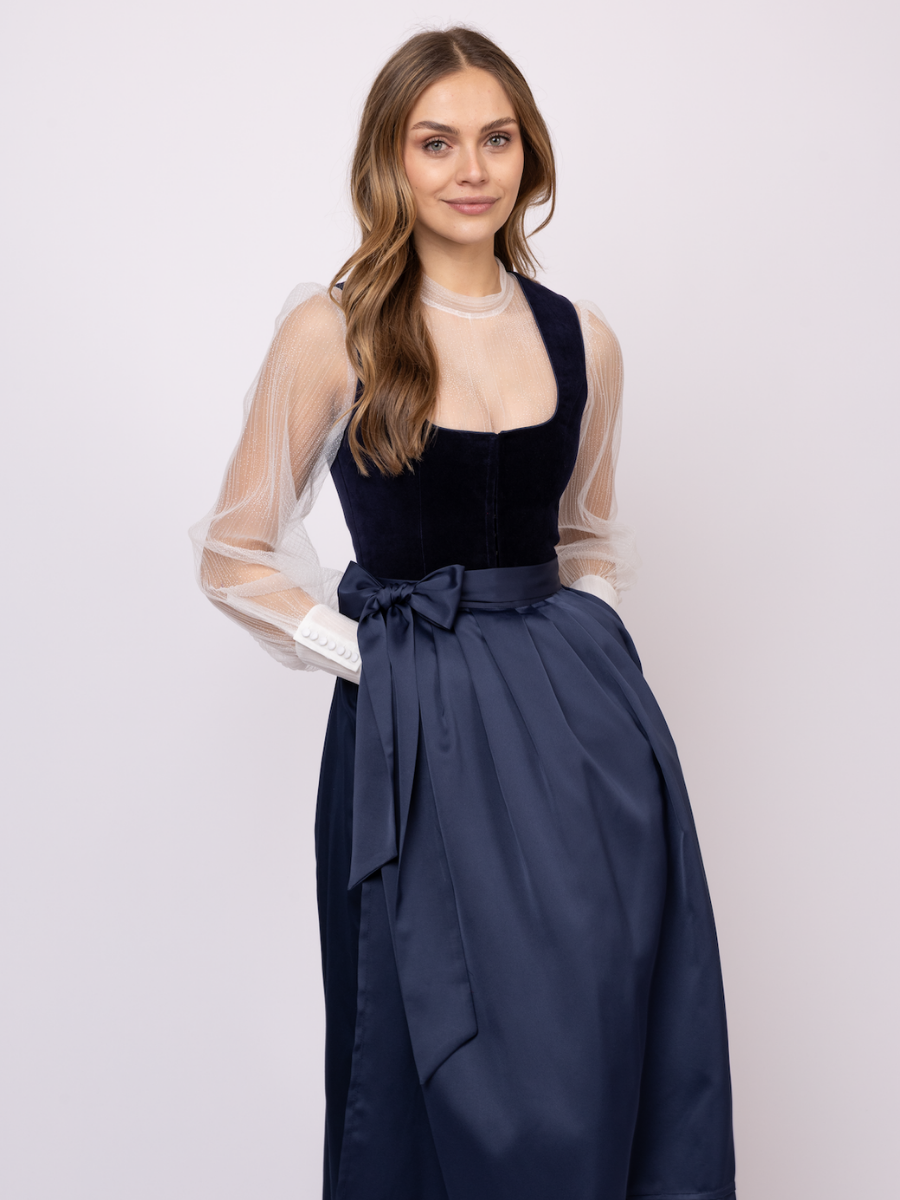 heimatgl-ck-dirndl-emma-samtdirndl-marine-mit-bommelborte image 5
