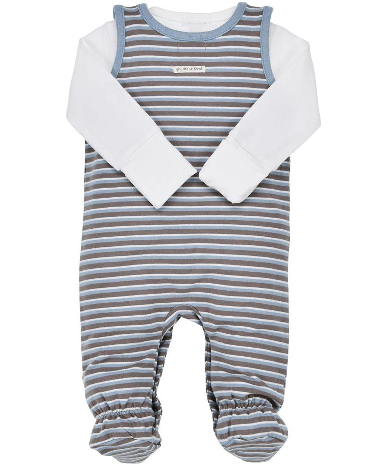 trachtenland-bondi-baby-strampler-my-friend-94016-stripe-schoko-blue image 2