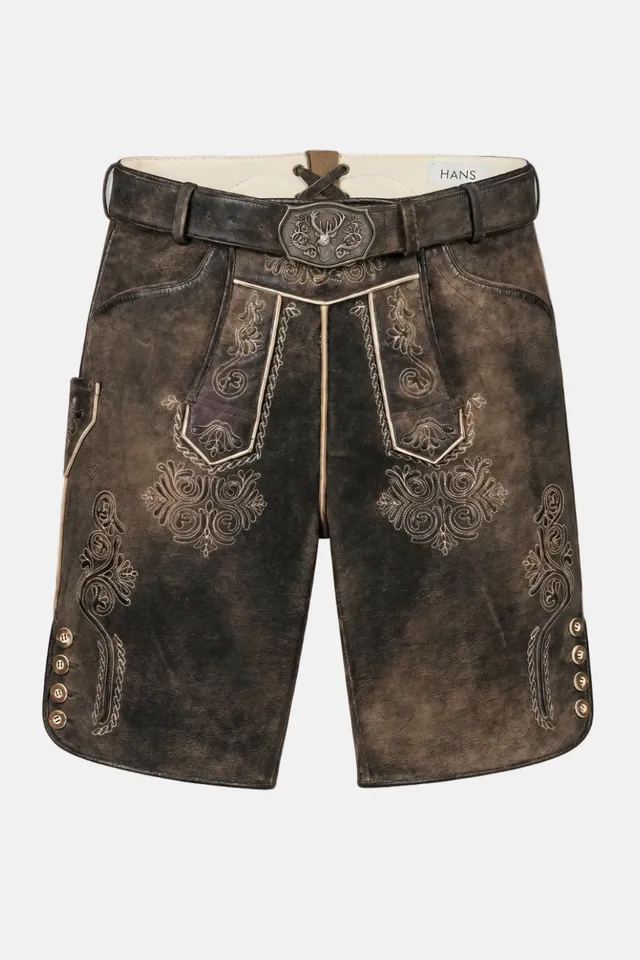 felicitas-herren-lederhose-ostsee-kurze-trachtenlederhose image 1
