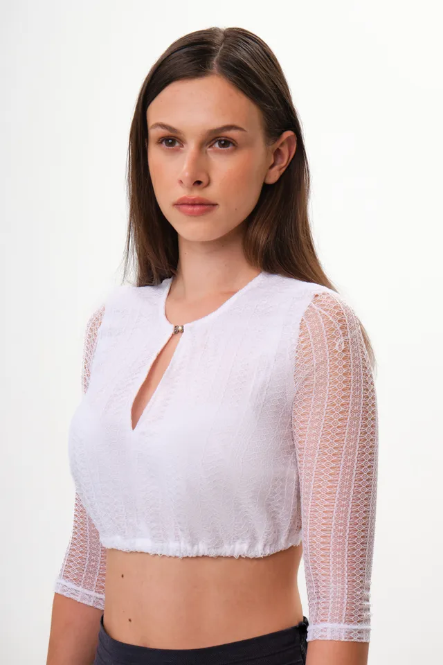 felicitas-emily-damen-dirndlbluse-spitze-3-4-arm-v-ausschnitt image 1
