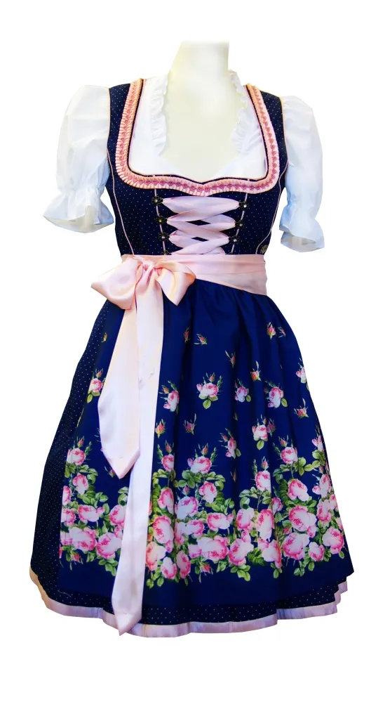 trachten-benkert-flori-dirndl-blau-lachs image 1