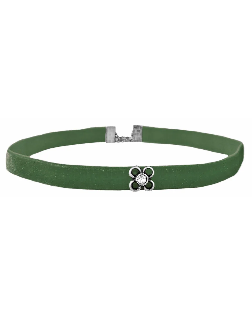 trachtenland-luisia-samt-kropfband-ramona-mit-premium-kristall-olivgr-n image 1
