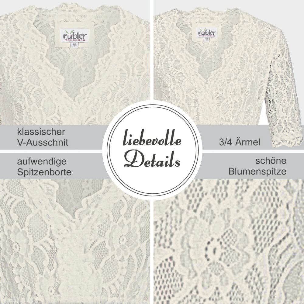 n-bler-dirndlbluse-damen-laura-creme-kurzarm-spitze-v-ausschnitt-landhaus image 2