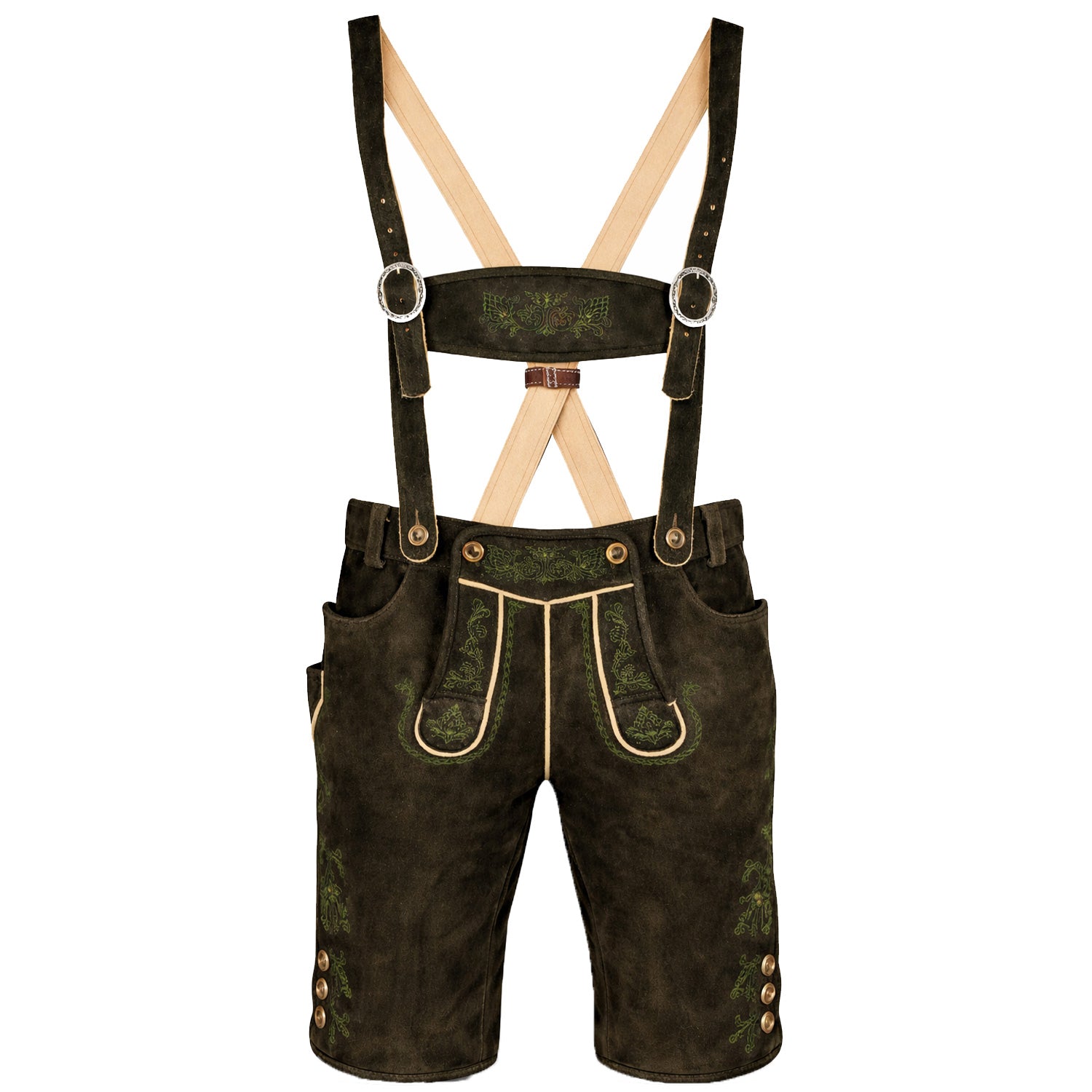 trachtenland-schweigert-s-kurze-hirsch-lederhose-hector-mit-tr-ger-moor-dunkelbr image 1