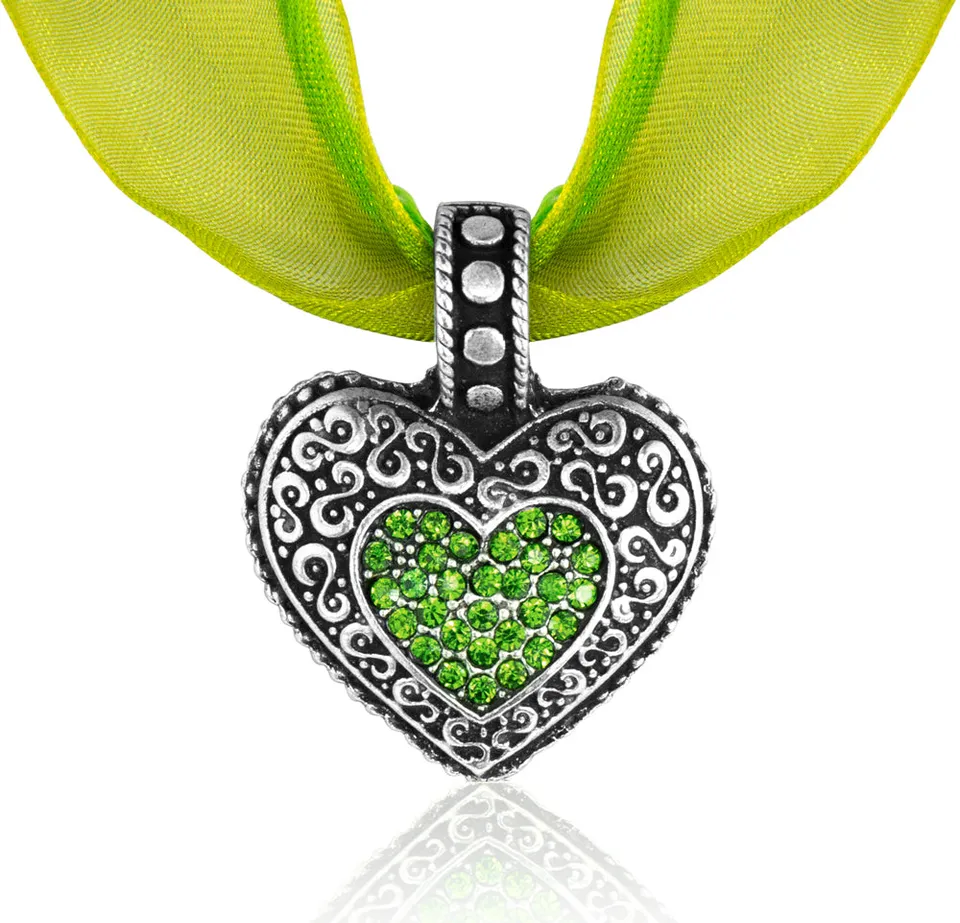trachtenland-halskette-ornament-herz-mit-premium-kristallen-apfelgr-n image 1