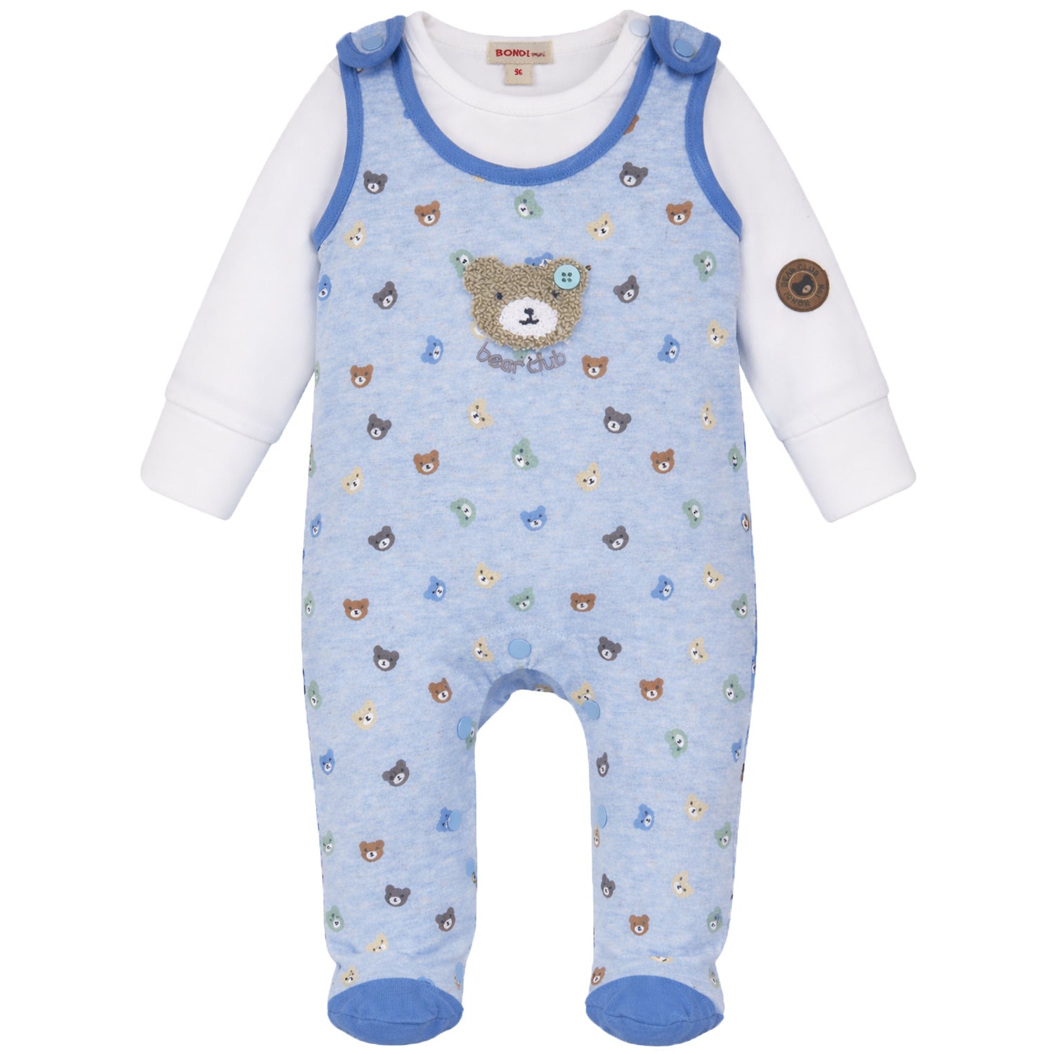 trachtenland-bondi-baby-strampler-bear-club-94033-2-tlg-blue-melange image 1