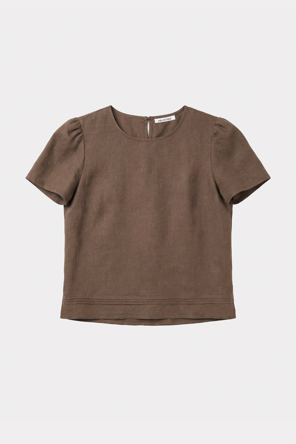 felicitas-damen-bluse-bena-leinen-kurzarm-mit-biesen image 1