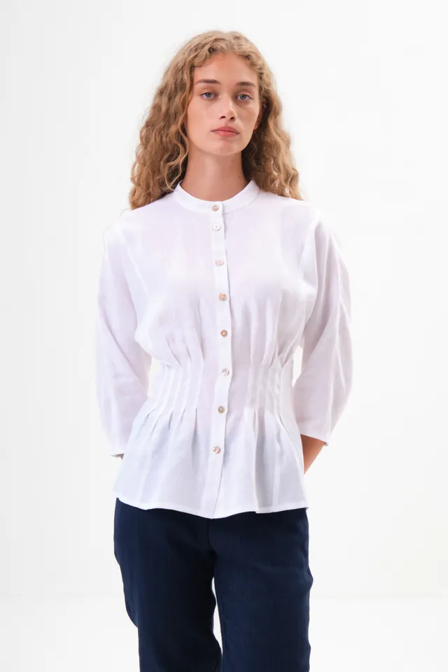 felicitas-damen-bluse-blairette-aus-leinen-mit-stehkragen image 1