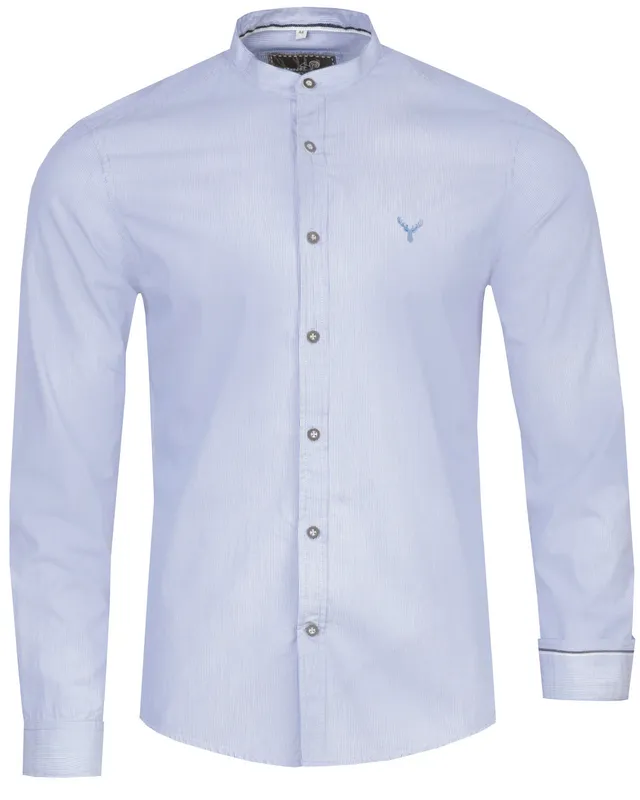 trachtenland-marjo-trachtenhemd-benjamin-stehkragen-light-denim-herren image 1