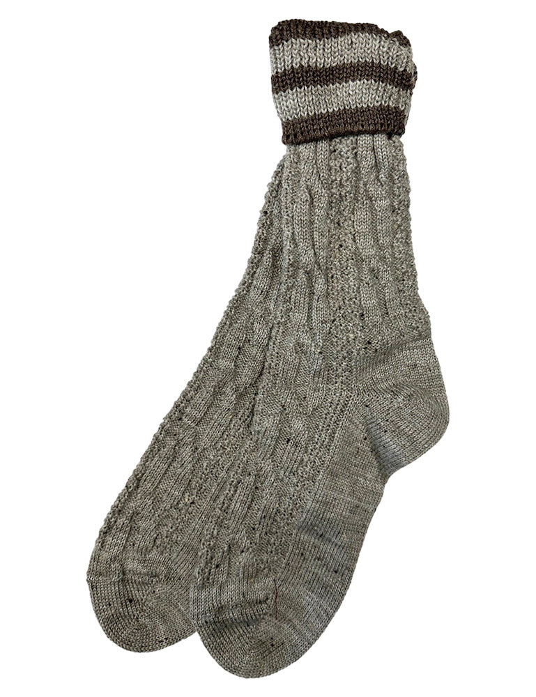 trachtenland-trachten-umschlagsocken-zopfmuster-nuss-braun image 1