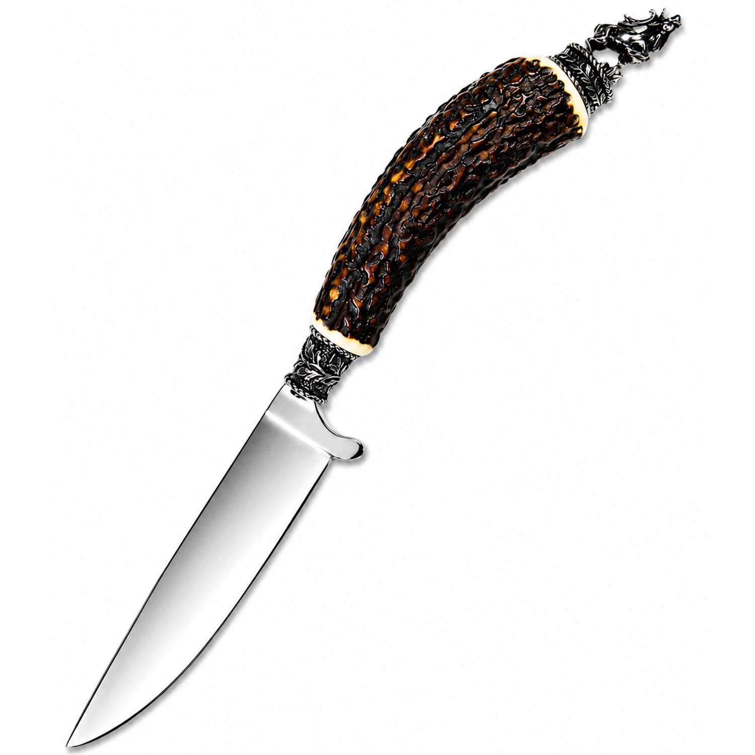 trachtenland-funk-hirschhorn-trachtenmesser-hirsch-mit-zierfigur image 2