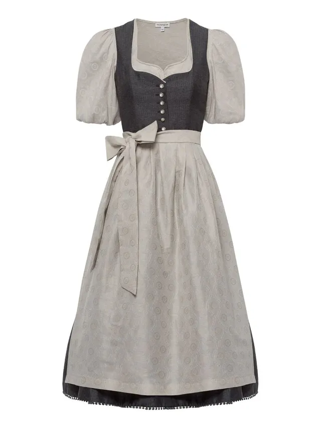 heimatgl-ck-dirndl-gerda-grau-jacquard-mit-spitzenbord-re image 1