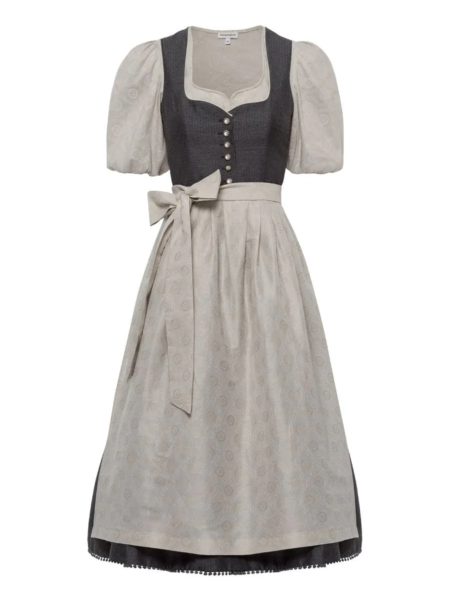 heimatgl-ck-dirndl-gerda-grau-jacquard-mit-spitzenbord-re image 1