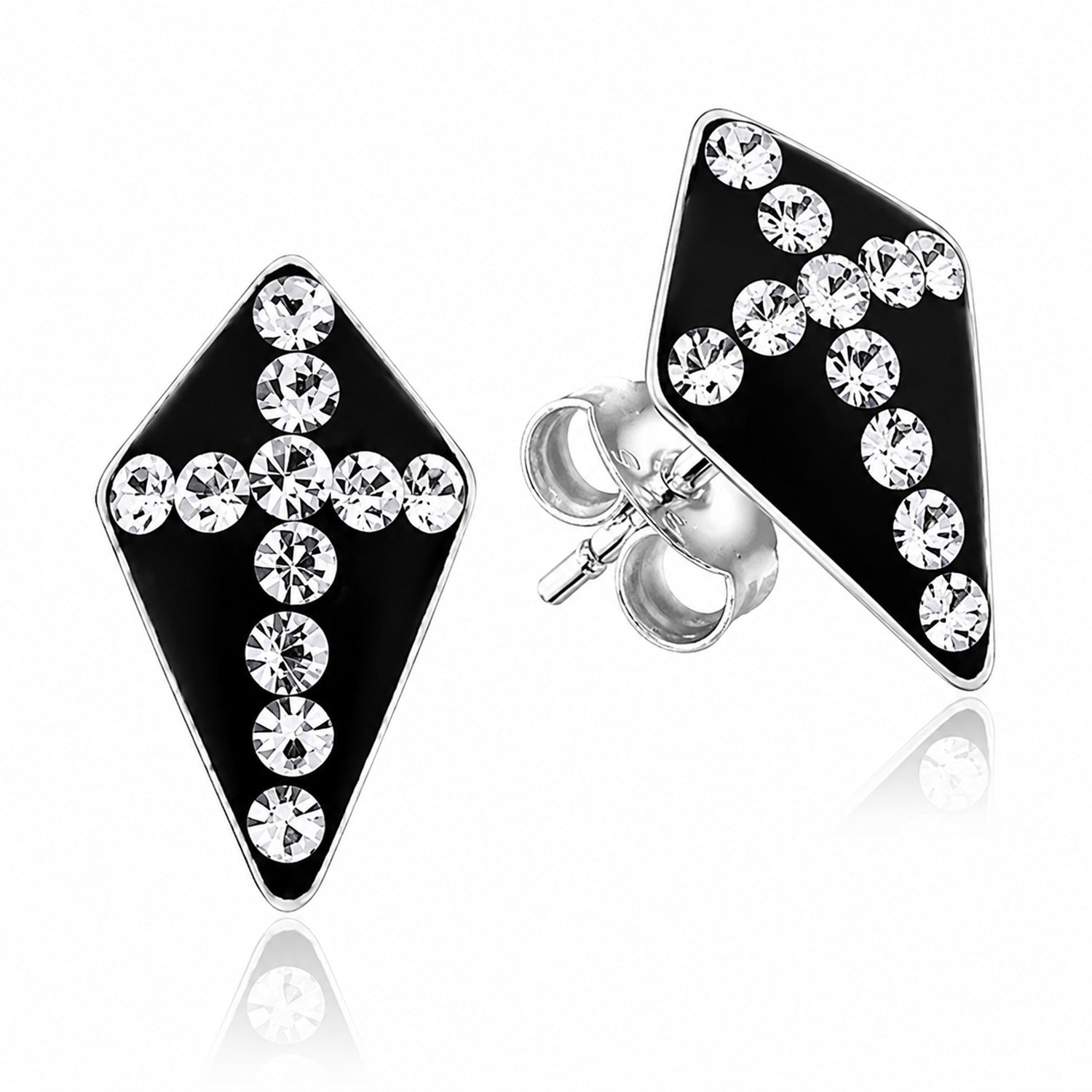 trachtenland-luisia-ohrringe-kreuz-swarovski-925-silber-schwarz image 1