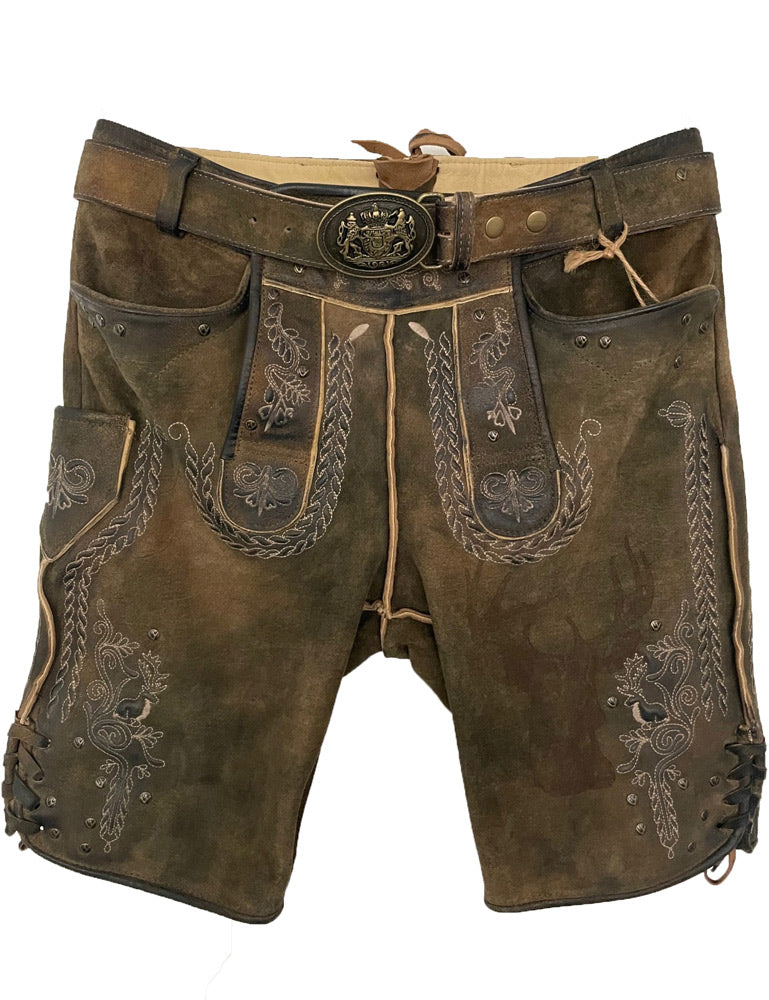 trachtenland-maddox-herren-lederhose-klostersee-kurz-antik-ziller-mit-g-rtel image 1