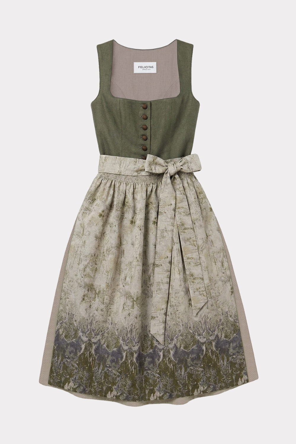 felicitas-damen-dirndl-dala-leinen-oliv-mit-baumwoll-rock-taupe image 4