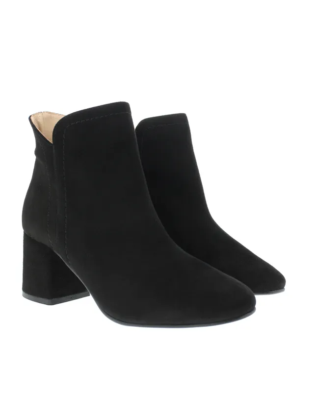 heimatgl-ck-stiefelette-ria-schwarz-damen-veloursleder-trachten-stiefel image 1