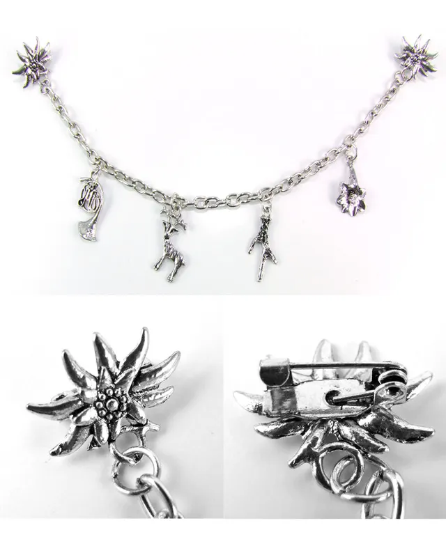 trachtenland-ansteck-charivari-kette-mit-edelwei-trachtenschmuck-f-r-dirndl-und- image 1