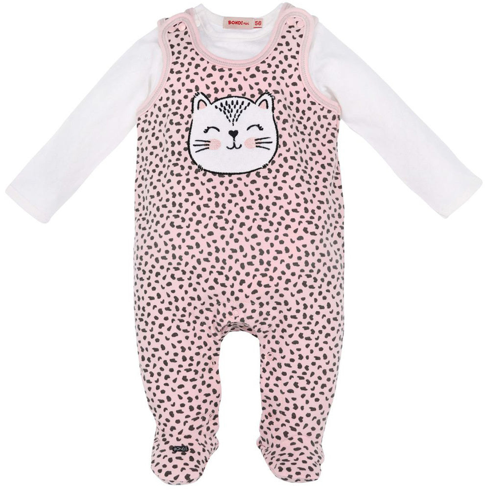 trachtenland-bondi-baby-strampler-k-tzchen-leoprint-apricot-schwarz-langarm image 7