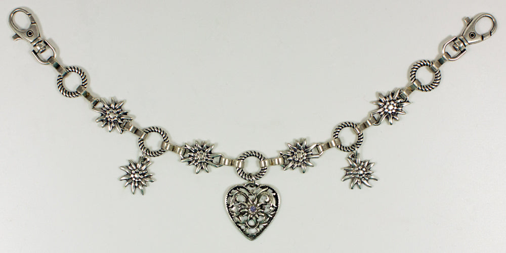 trachtenland-charivari-kette-mit-herz-und-edelweiss-flieder-silber image 6
