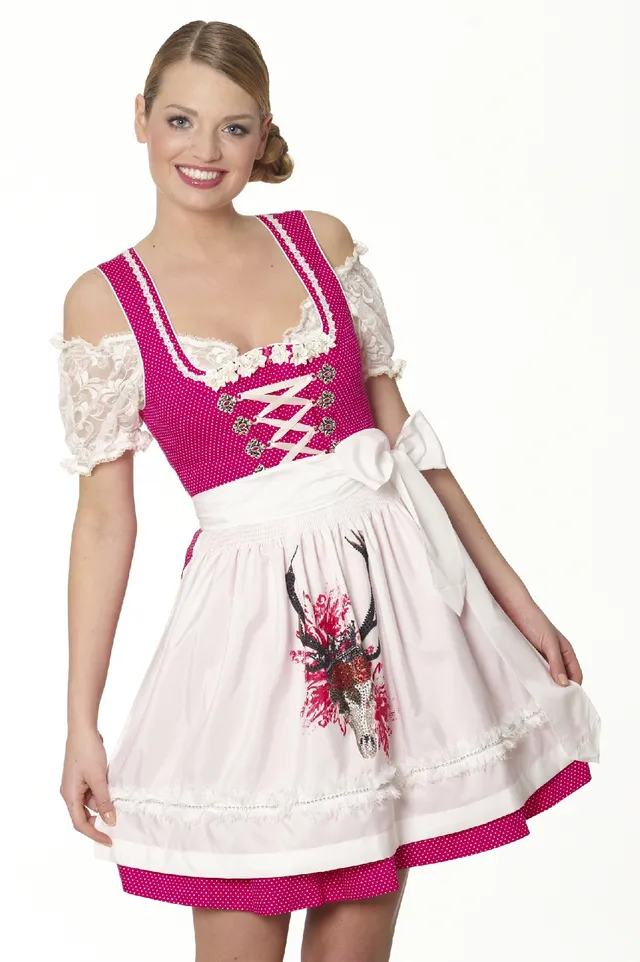 trachten-benkert-maya-dirndl-pink-wei-mit-glitzer image 1