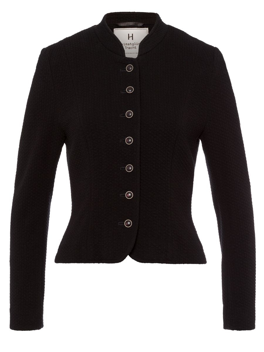 heimatgl-ck-blazer-isolde-schwarz-trachtenblazer-stretch-tailliert image 1