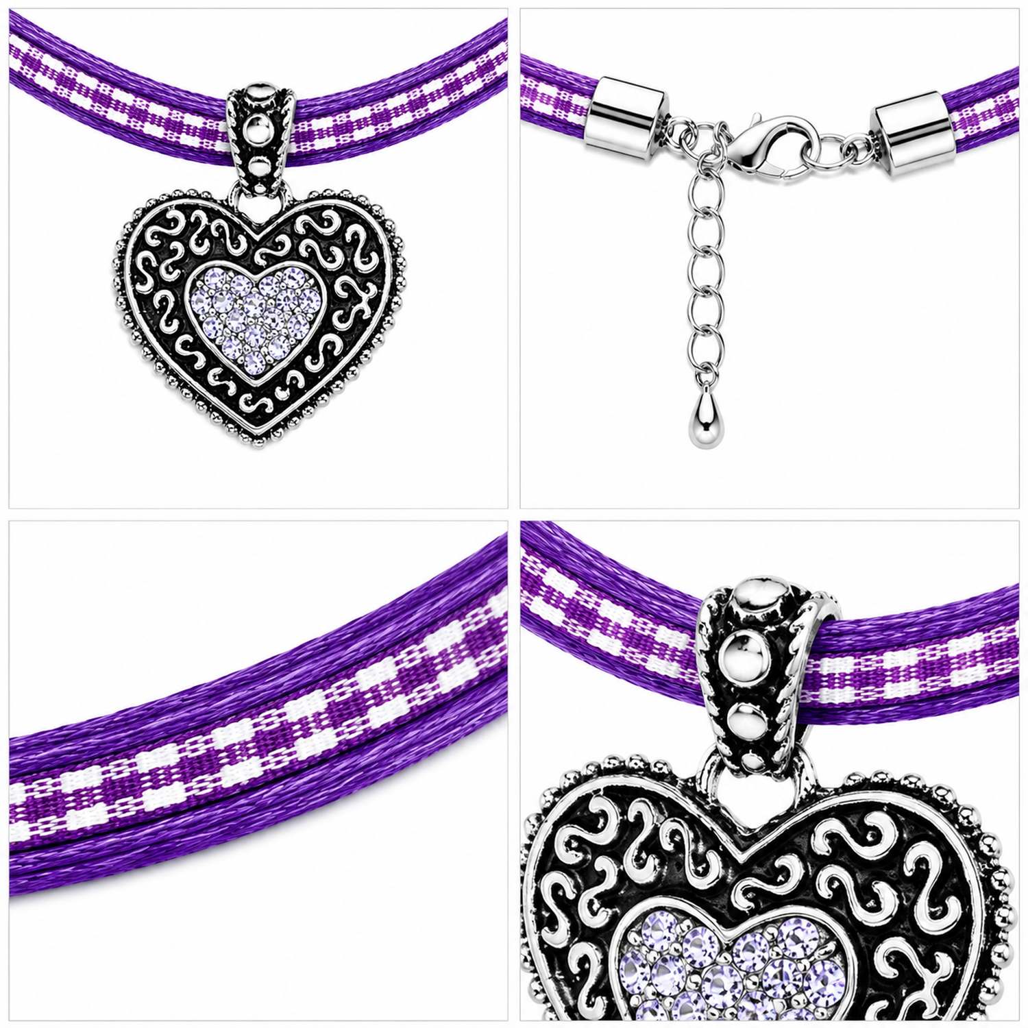 luisia-kinder-halskette-kariert-mit-herz-swarovski-kristalle-lavendel image 6