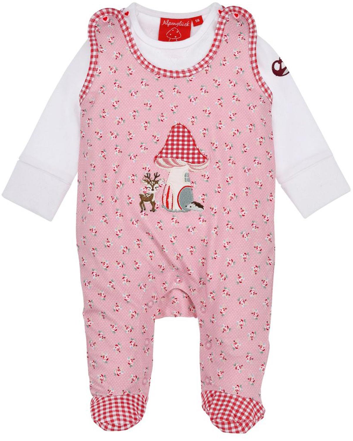 bondi-baby-strampler-blumenallover-86928-rose-2-teilig image 1